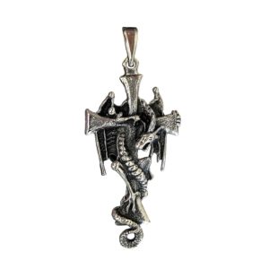 Cross dragon gothic pendant