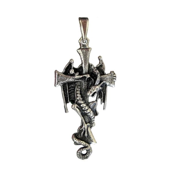 Cross dragon gothic pendant