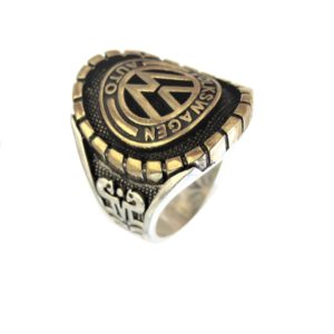 Ring man car logo V gold plated