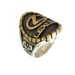 Ring man car logo L gold plated