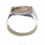 Signet ring men stones gold plating