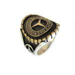 Ring man car logo M gold plated