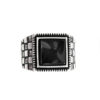 Signet men black stone and small stones ring
