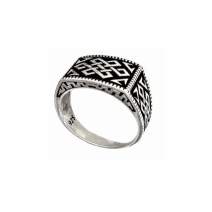 Ring men Rectangular Celtic 1590 ornament pattern