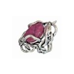ring women Snake Hugging Crimson Stone
