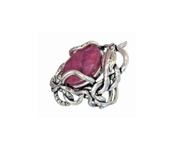 ring women Snake Hugging Crimson Stone