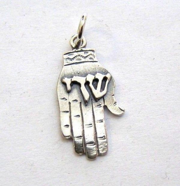 שדי HAMSA HAND pendant #220B sterling silver 925 Judaica Jewelry Lucky ...